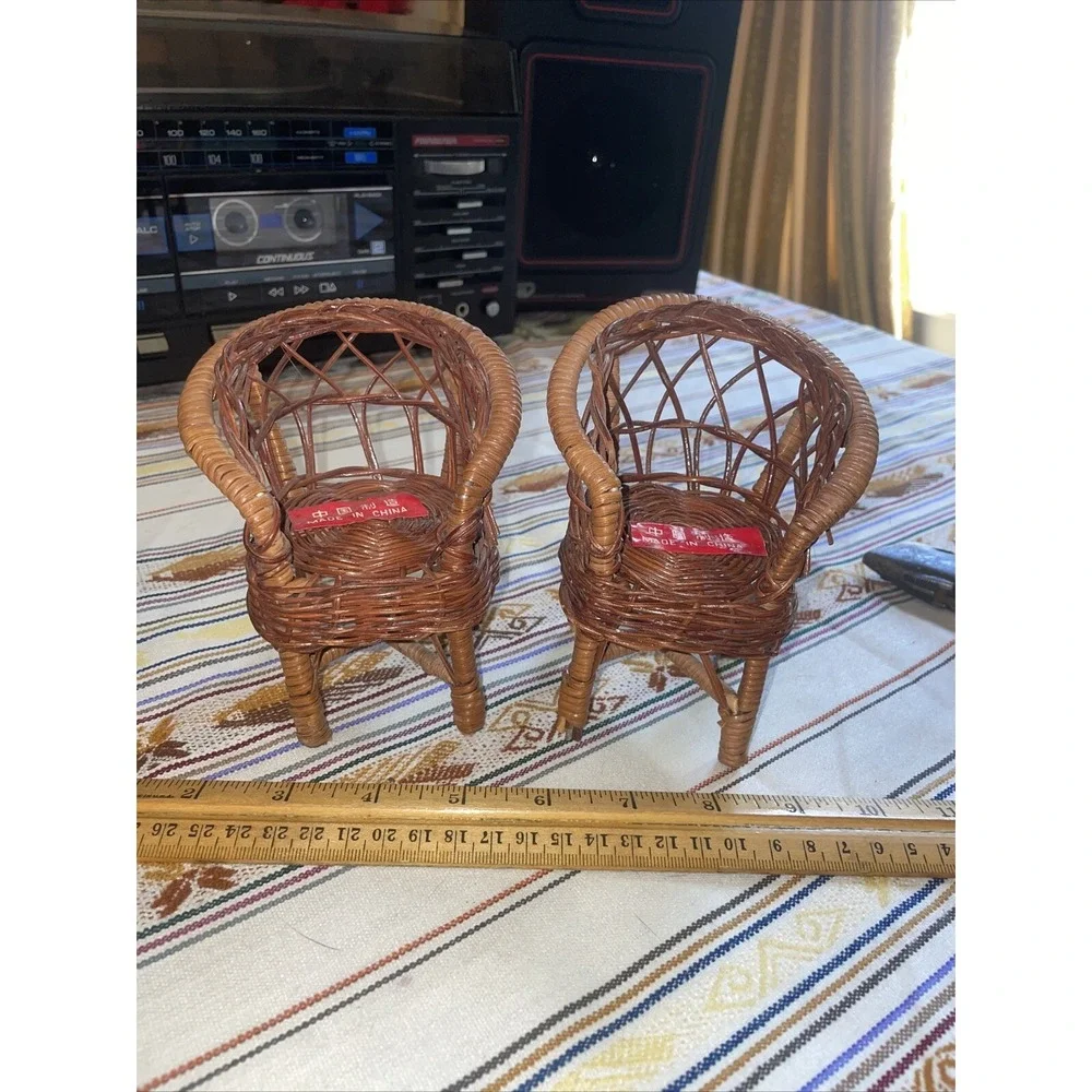 5 Piece Rattan Wicker‎ Doll Furniture Set